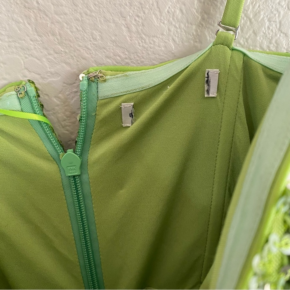 Dress The Population Kai Strapless Sequin Gown Dress Size S Lime Green New - Picture 14 of 15